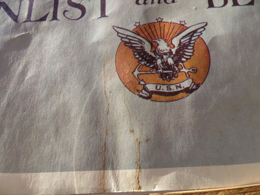 PRINT OF WWII NAVY RECRUITMENT POSTER NAMED