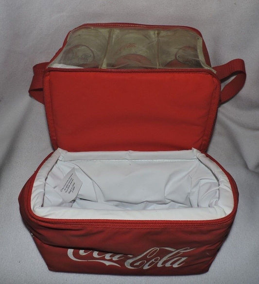 Vintage Coca-Cola 6-pack of Glasses in a Coca Cola Branded Plastic Cooler