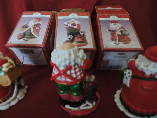 SET OF THREE SANTAS--ARTMARK--3.5 INCHES TALL