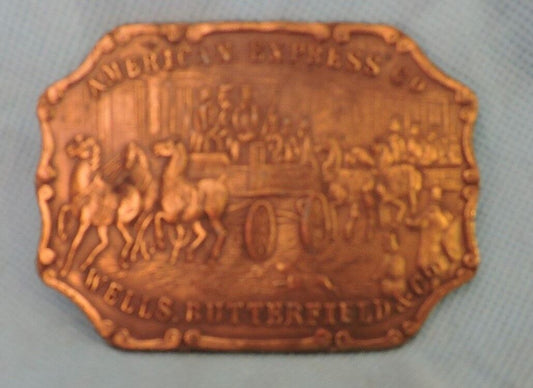 AMERICAN EXPRESS WELLS BUTTERFIELD CO. BRASS BELT BUCKLE