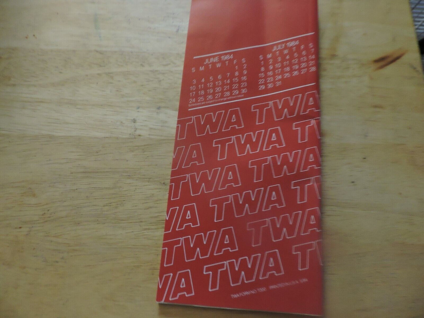TWA Worldwide Timetable Effective JUNE 1, 1984