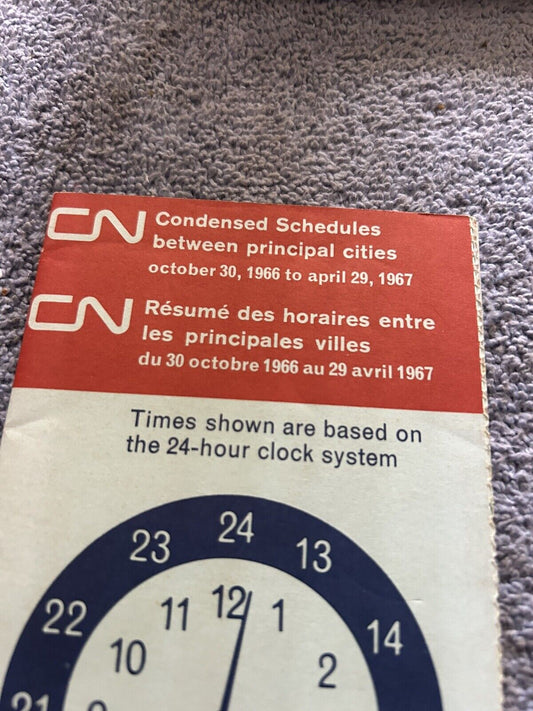 CN CONDENSED SCHEDULES OCTOBER 30, 1966-APRIL 29, 1967