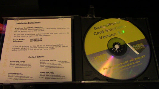 Security Software: Screen Check Version 5.9 (BadgeMaker/Visitor Pass, Etc.)