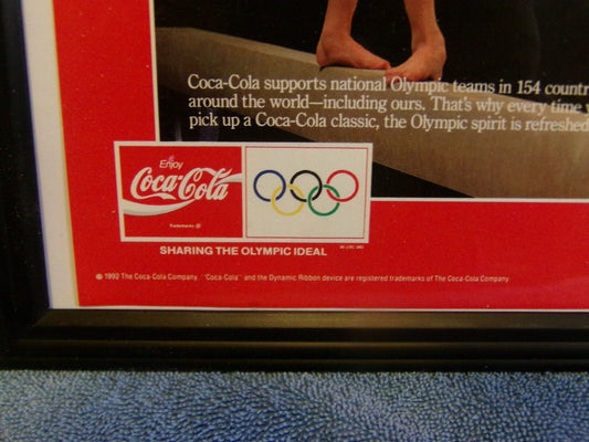 COCA-COLA CLASSIC OLYMPIC SPIRIT 1992 MAGAZINE AD