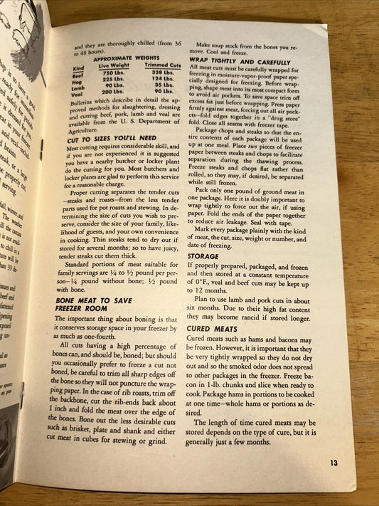 Vintage Prelude To Home Freezing Informational booklet