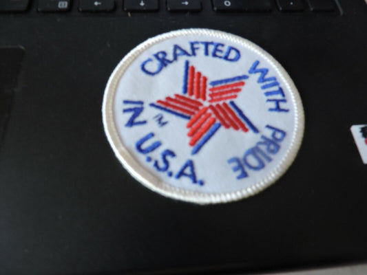 Crafted With Pride In USA Patch--NEW --3 inch round
