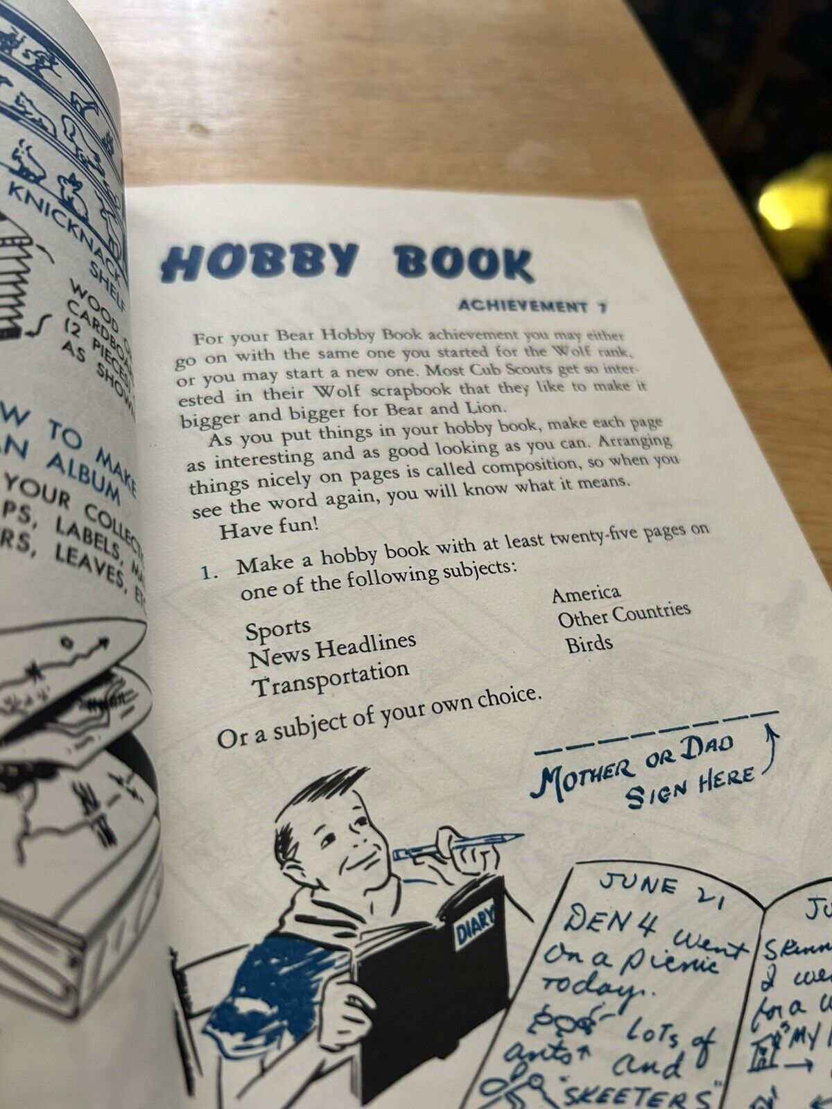 BEAR CUB SCOUT BOOK 1954 (previously owned and used)
