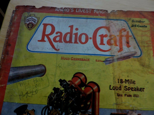 RADIO CRAFT MAGAZINE OCTOBER 1934--COVER ONLY