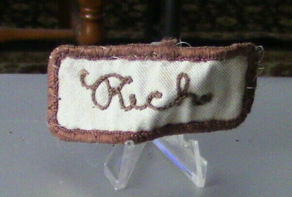 Uniform, Name Patch: RICK (White Background/Brown Outline & Letters)
