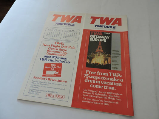 TWA TIMETABLE APRIL 27, 1980-JUNE 4, 1980