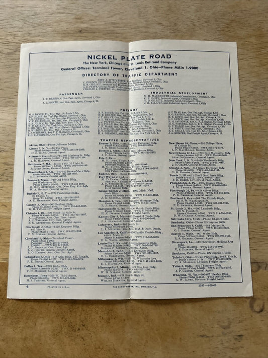 Nickel Rate Road Passenger Schedule April 28 1963