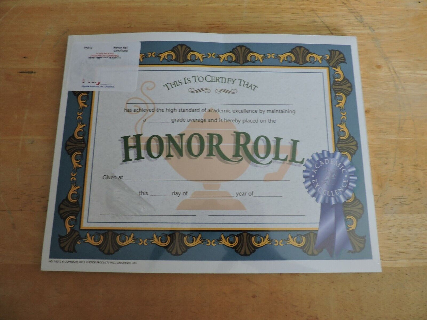 Honor Roll Certificate NEW pack of 30