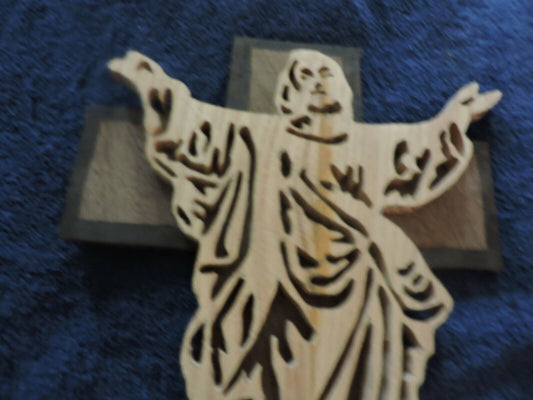 HAND CRAFTED WOODEN CRUXIFIX 10 X 6.5 INCHES