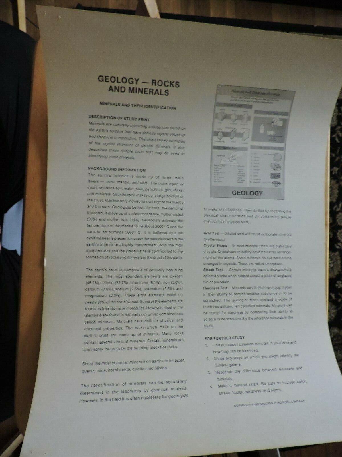 Minerals And Their Identification Educational Poster