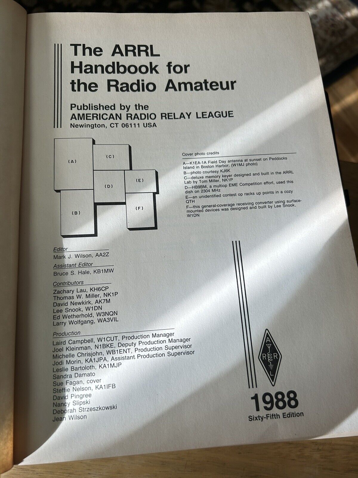 Hardcover: The 1988 ARRL Handbook for the Radio Amateur