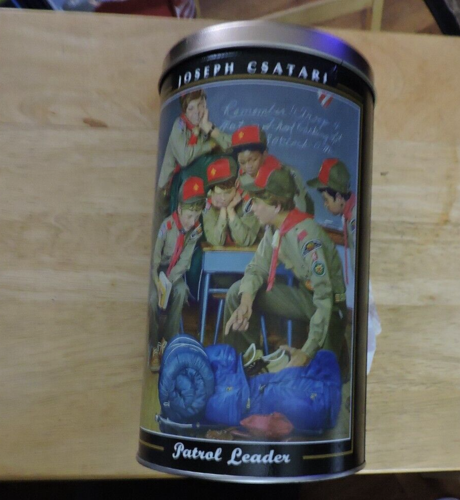 BOY SCOUT POPCORN "PATROL LEADER TIN" JOSEPH CSATARI (EMPTY)