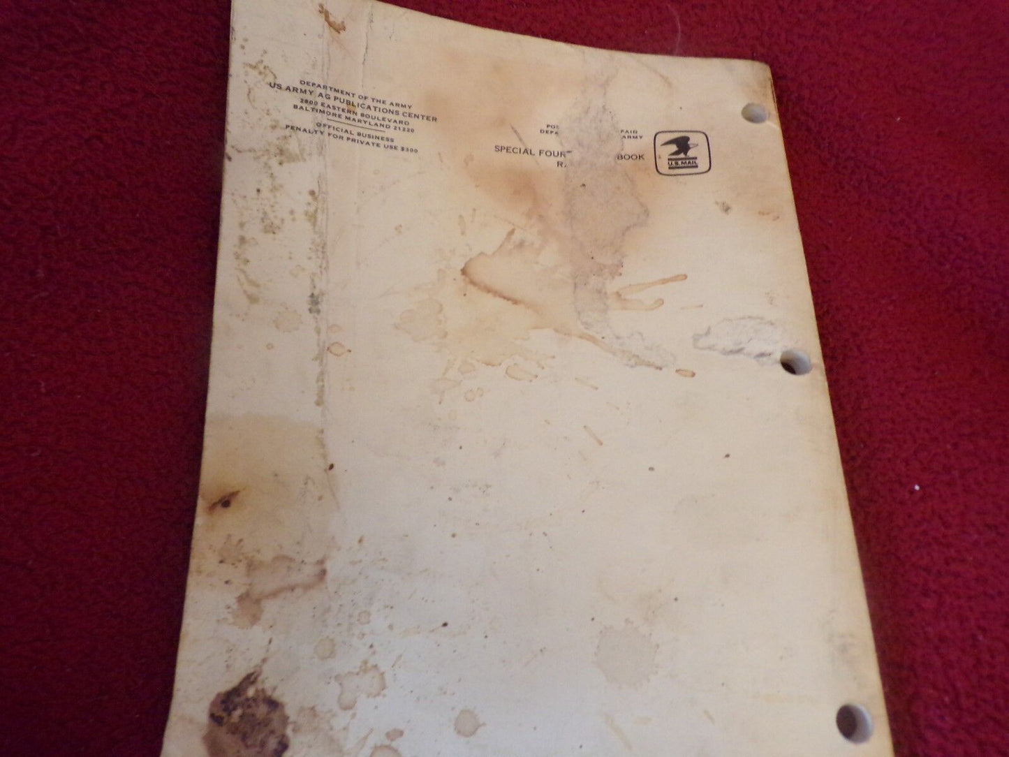 Vintage (1970) Army Field Manual: 4.2 Inch Mortar, M30 Training Manual