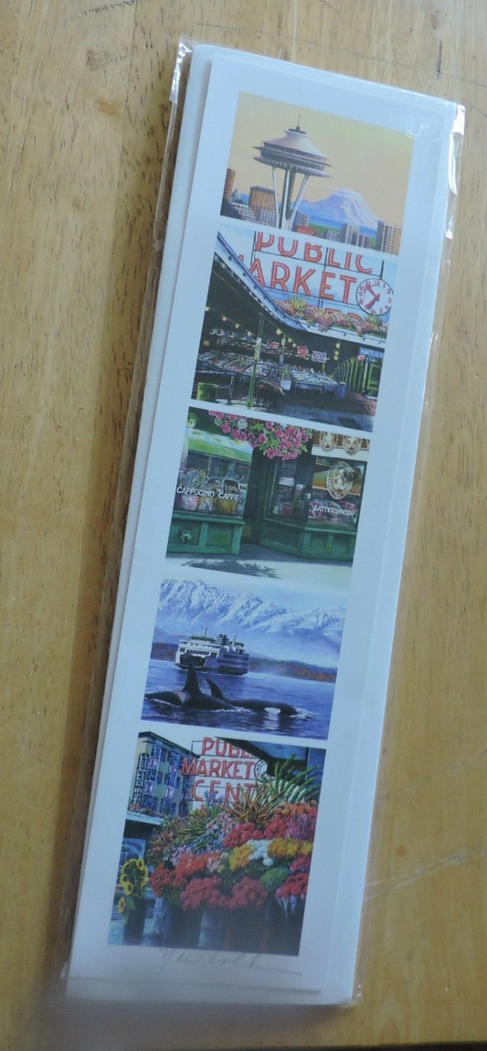 SIGNED PRINT OF THE PUBLIC MARKET IN SEATTLE WASHINGTON--ED NEWBOLD
