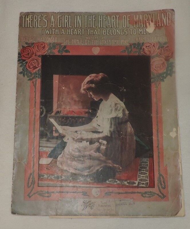 There's A Girl In The Heart of Maryland Piano Sheet Music 1914