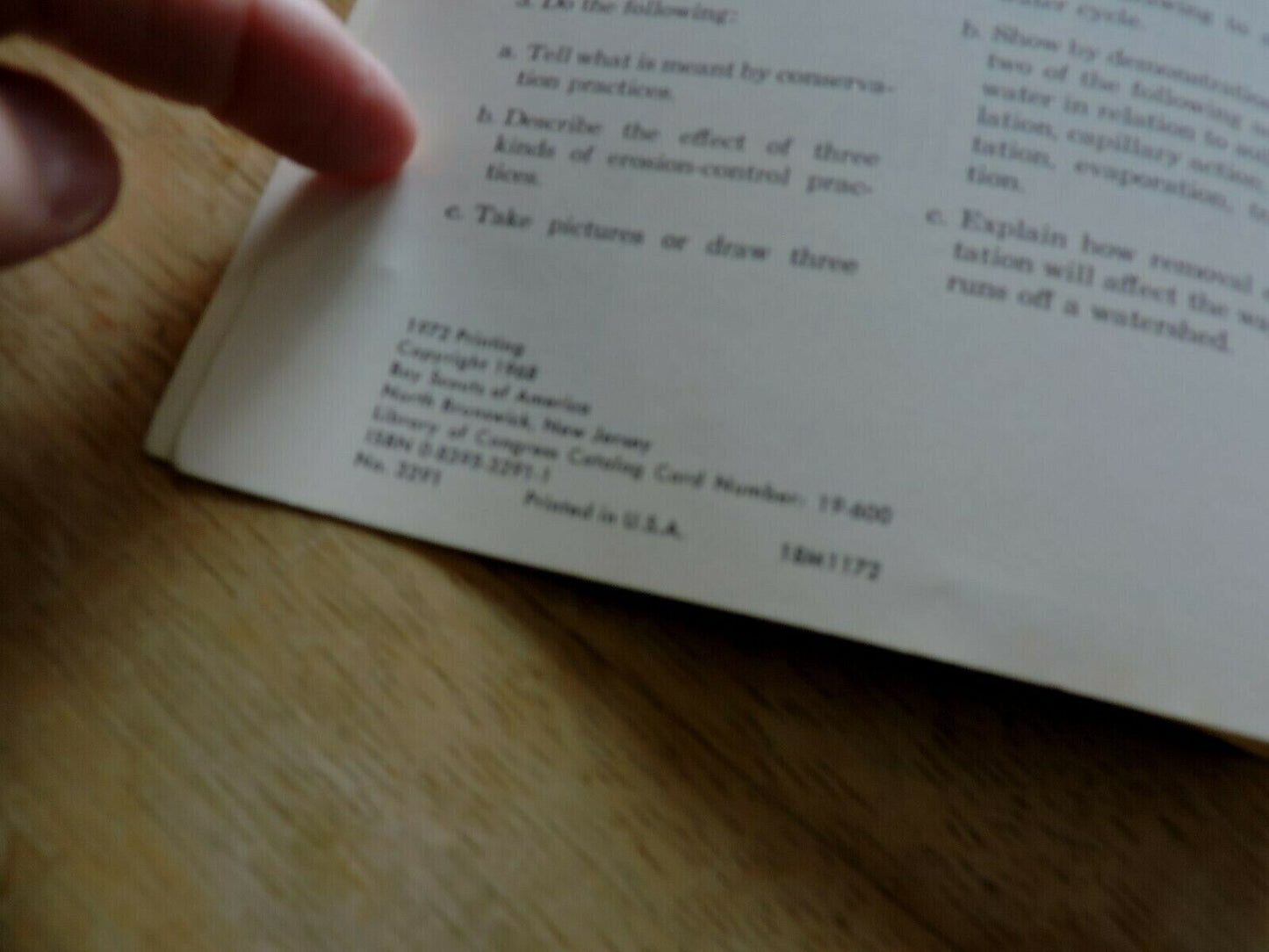 BOY SCOUT MERIT BADGE BOOK: SOIL AND WATER CONSERVATION 1972