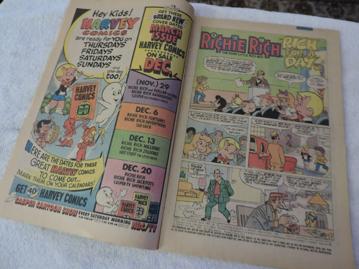 RICH RICH, THE POOR LITTLE RICH BOY, ZILLIONZ MARCH 1980 #20 UNGRADED
