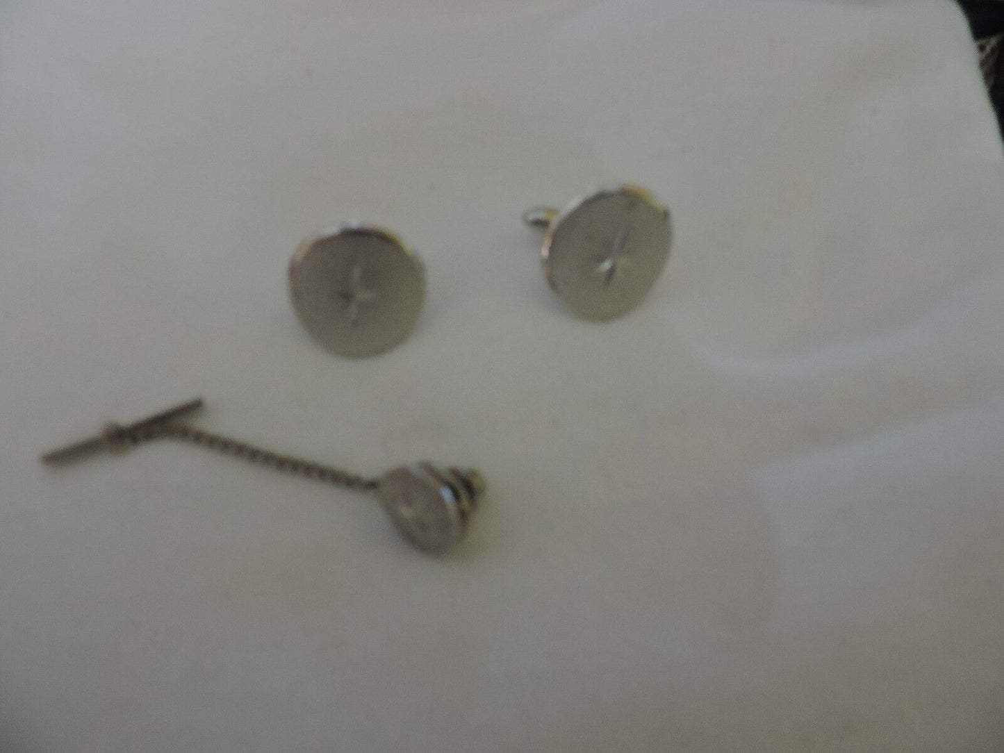 Silver Star Tie Tac and Cuff Links set