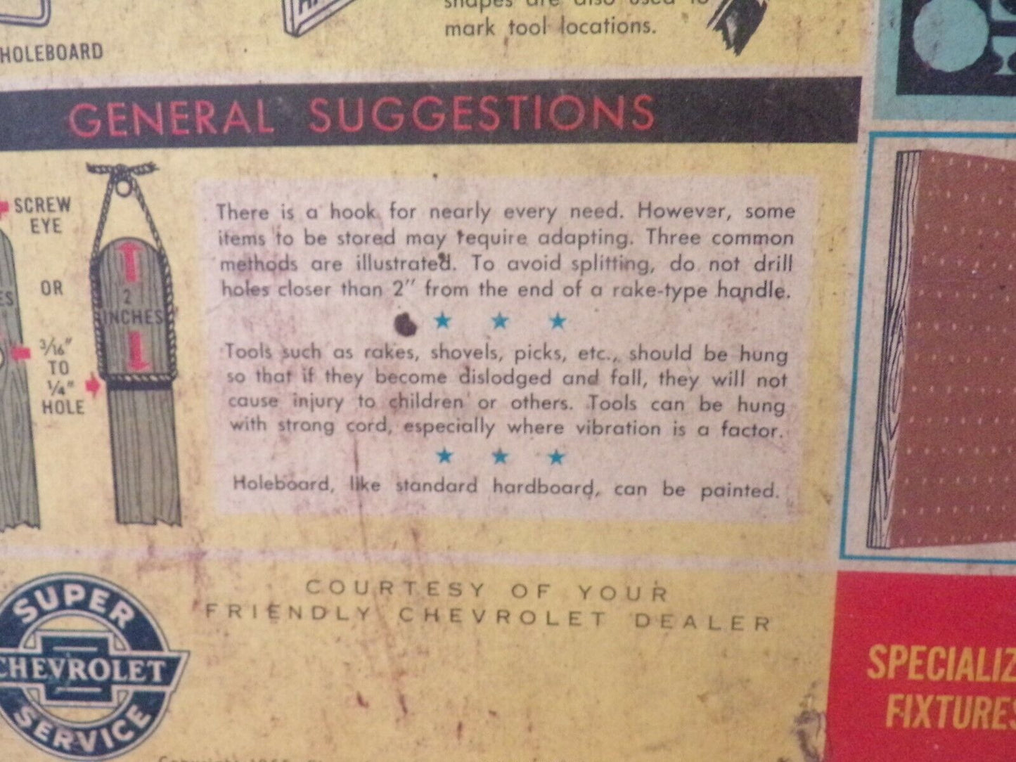 Holeboard & Hooks For Home Storage Organization Guide Poster Created by GM 1955