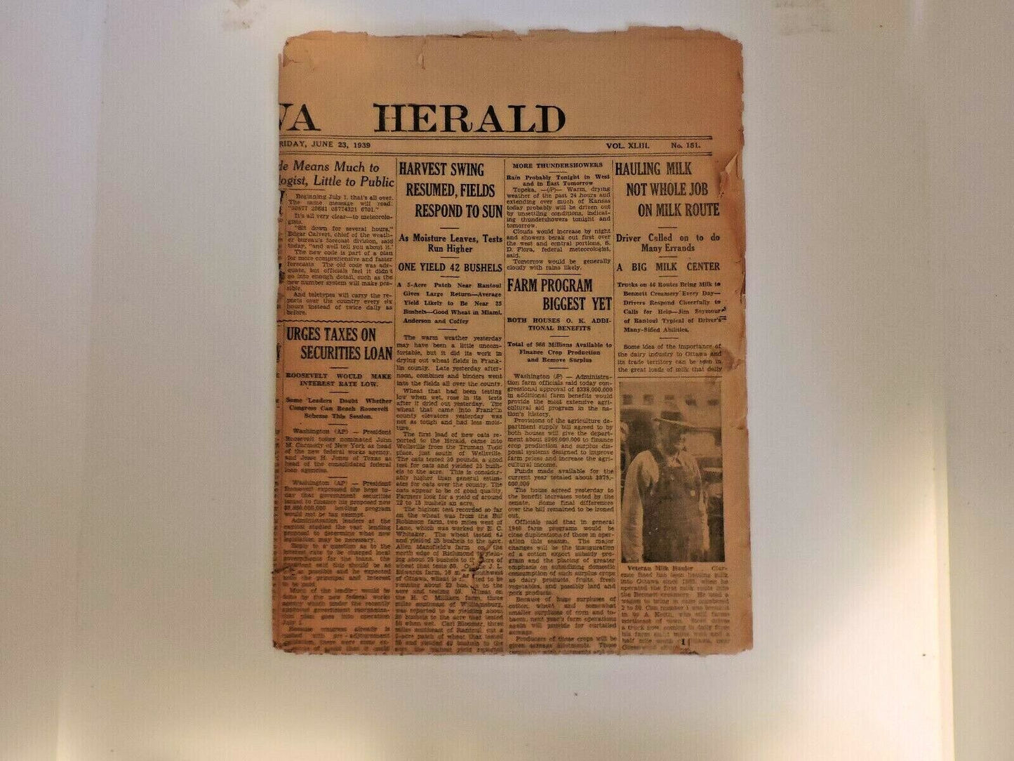 Vintage Edition June 23rd 1919: The Ottawa Kansas Herald