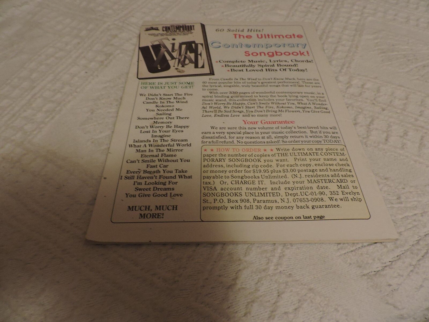 Sheet Music "Music & Memories" Christmas Music Book