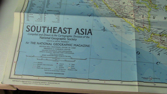 The National Geographic Magazine Map of Southeast Asia (Vietnam Included)