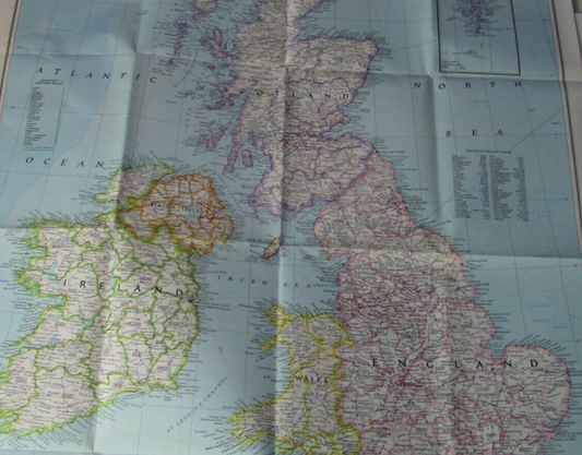 The National Geographic Magazine Map The British Isles & Medieval England 1979