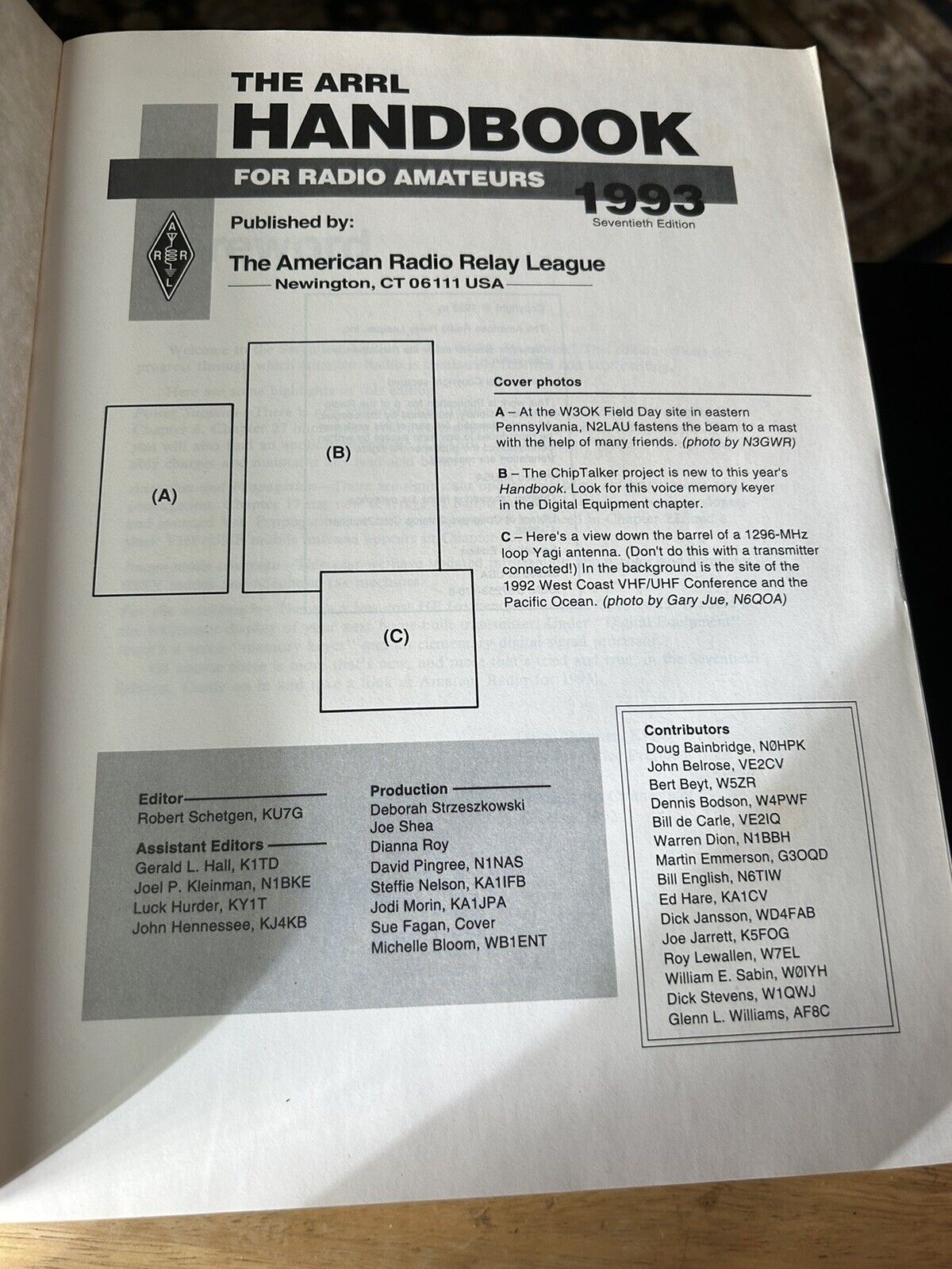 Hardcover: The 1993 ARRL Handbook for the Radio Amateur