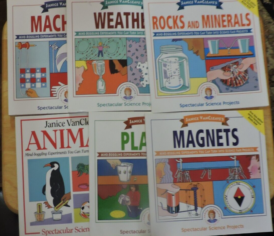 SET OF 6 SPECTAULAR SCIENCE PROJECTS 0 BOOKS BY JANICE VANCLEAVE 1990's