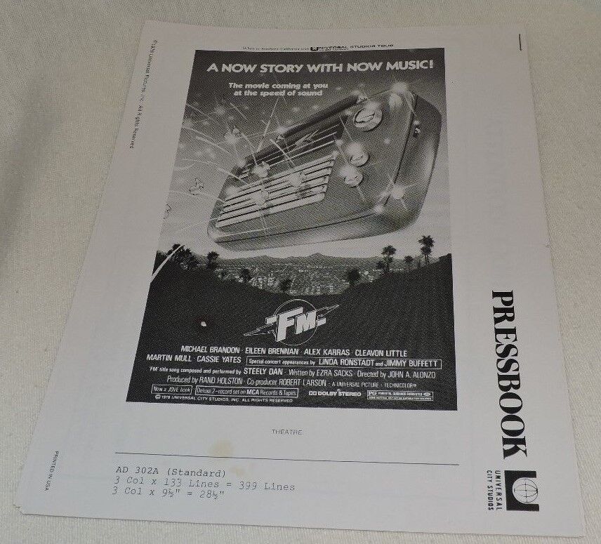 "FM A Now Story With Now Music" Pressbook-Universal Studios/Linda Ronstadt