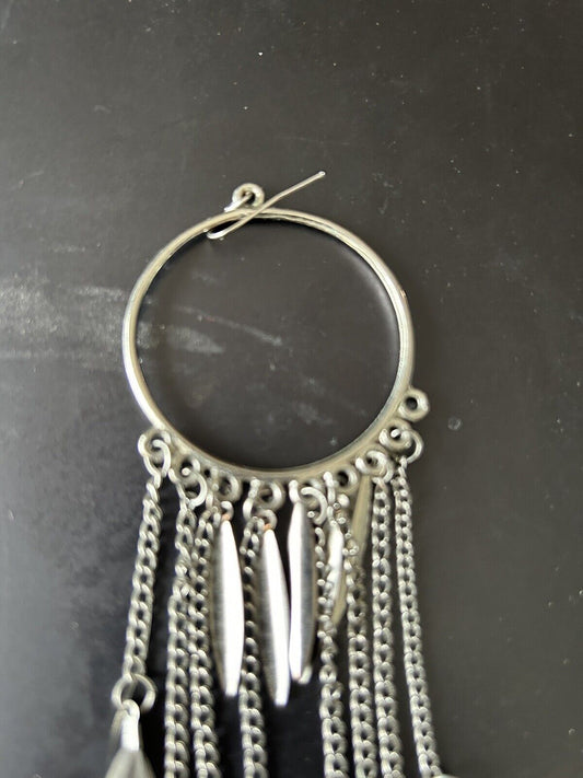 Native American Style Grey Feather Pierced Earings