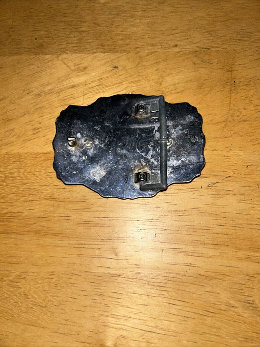 Pewter Belt Buckle with Polished Black Stone