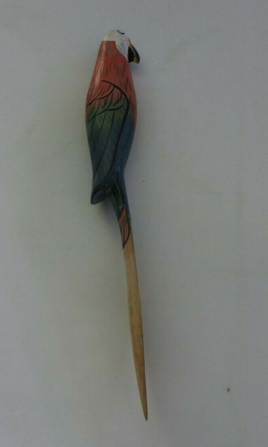 WOODEN PARROT LETTER OPENER--HANDMADE