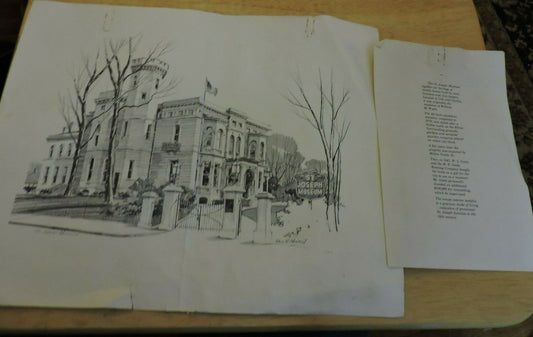 PRINT OF ST. JOSEPH MUSEUM ARTIST SIGNED ( A SHORT HISTORY OF THE MUSEUM IS INC
