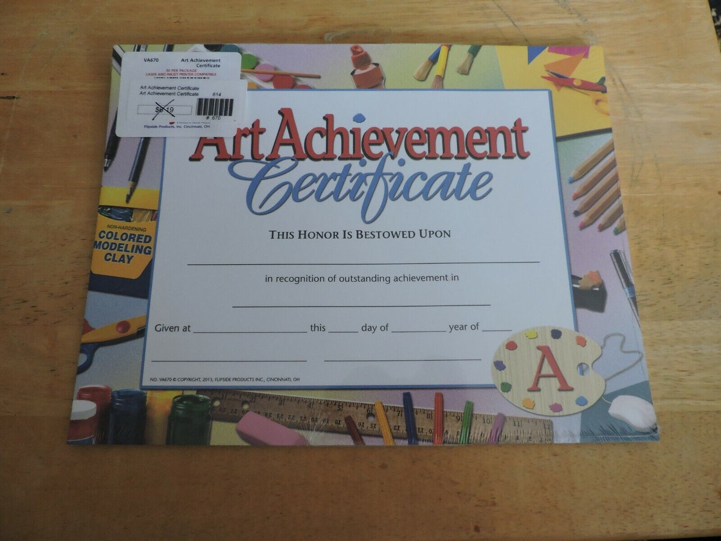 Brand New Package of: "Art Achievement" Certificates (30 per pack)