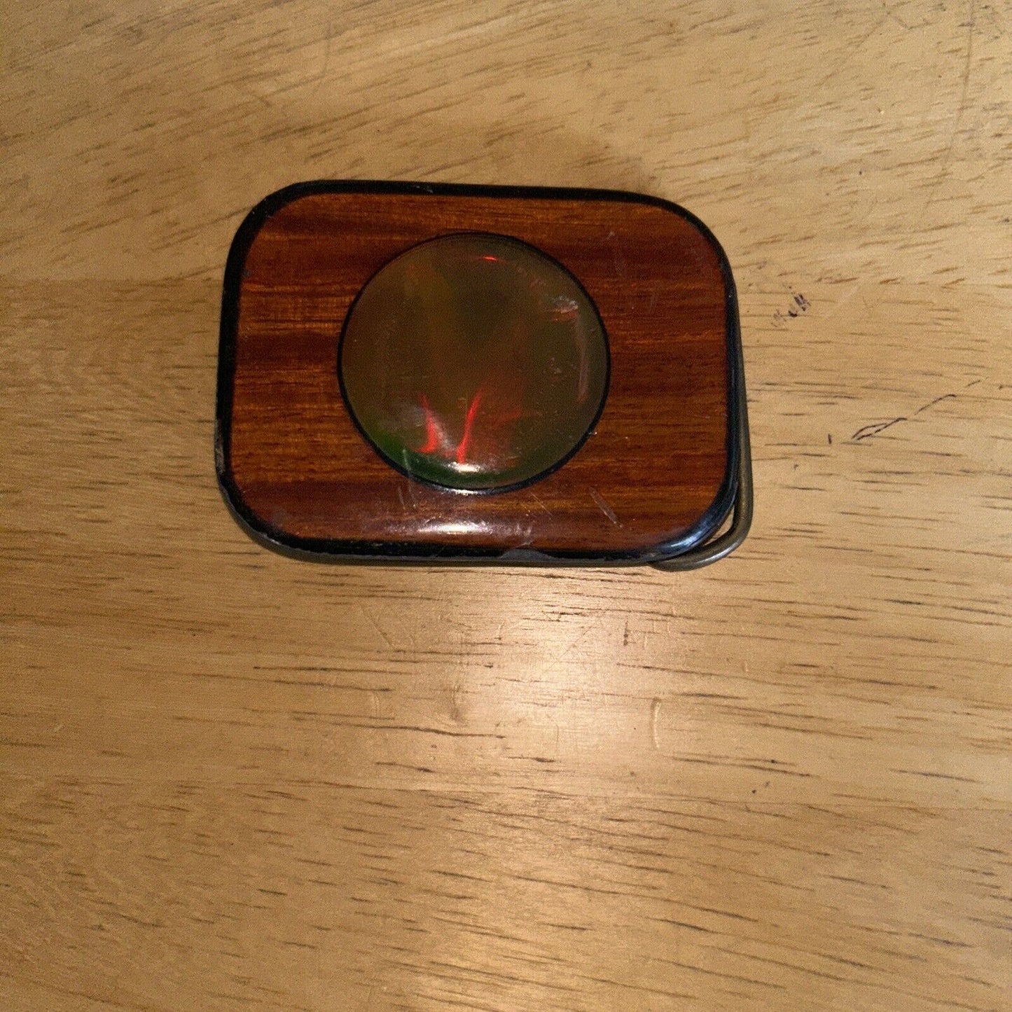 Harmony Metal Colorado USA Presents: Laminated Wood and Polished Stone Buckle