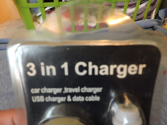 3-in-1 Phone Charger Pack (Car/Travel/Data)