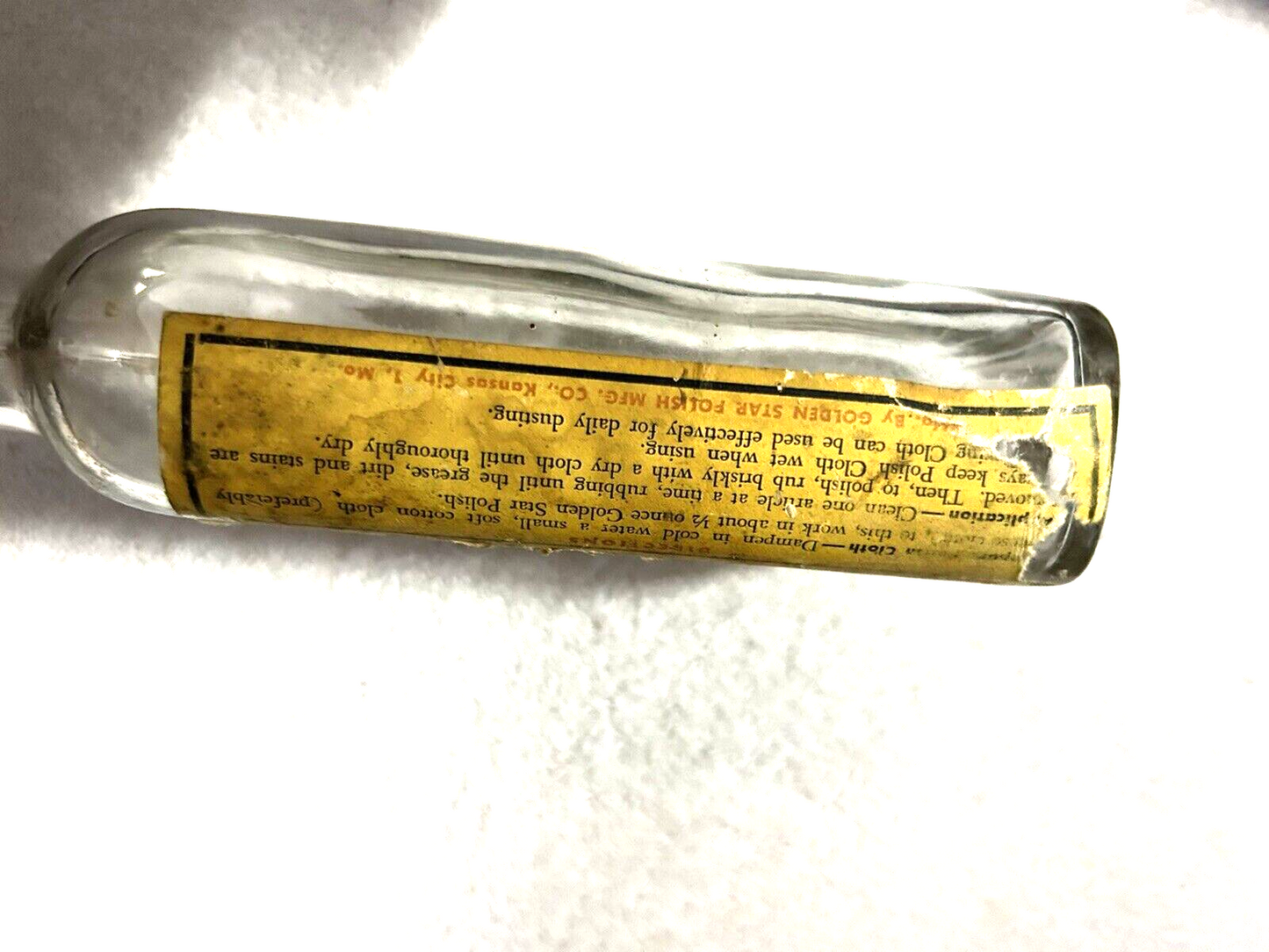 Vintage GOLDEN STAR PROTECTION Polish & Cleaner Bottle EMPTY