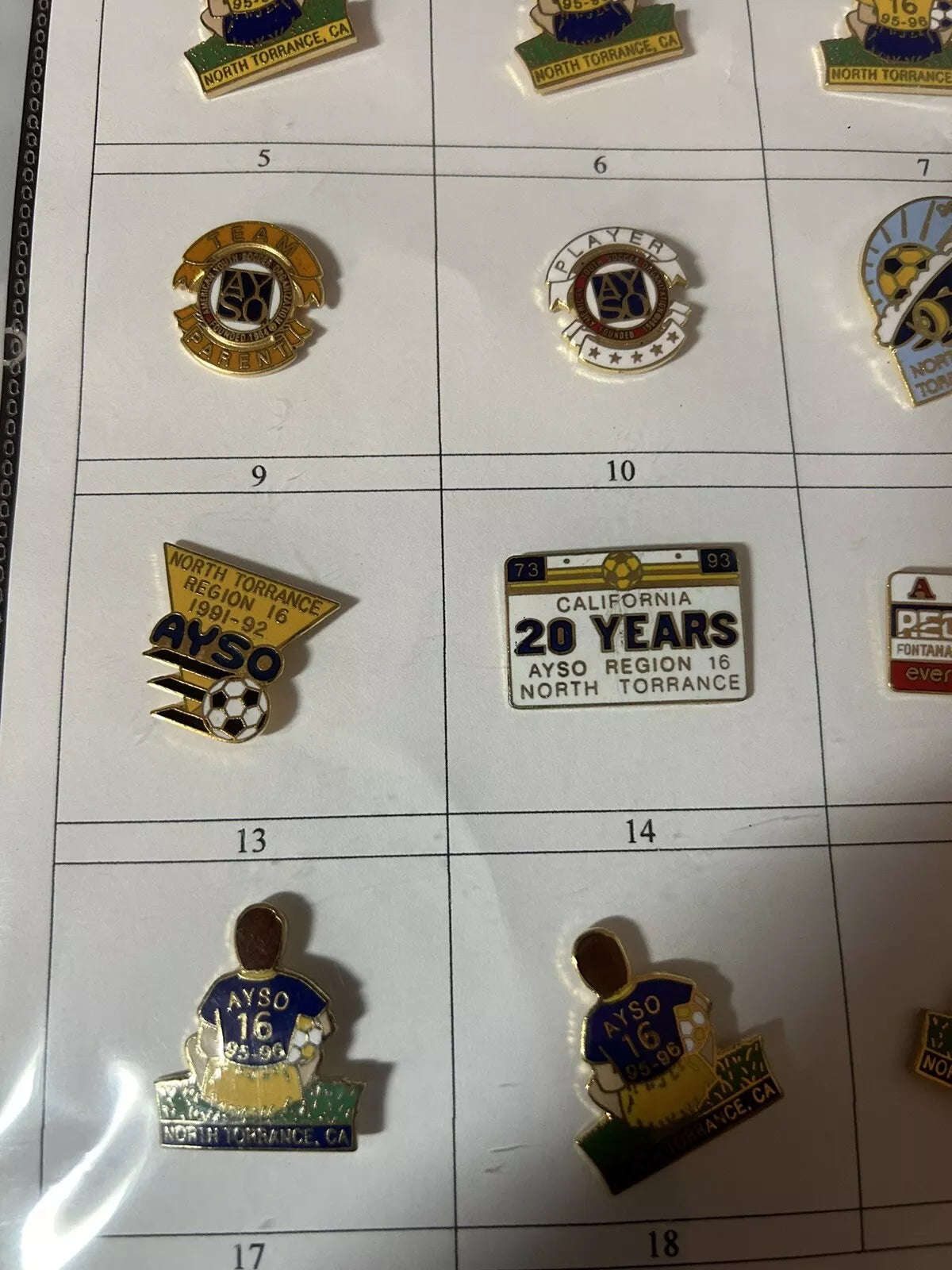 Unique/Rare Set of 20 California State Youth Soccer Pins