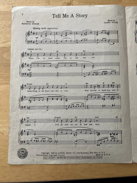 Tell Me A Story Larry Stock Sheet Music 1948