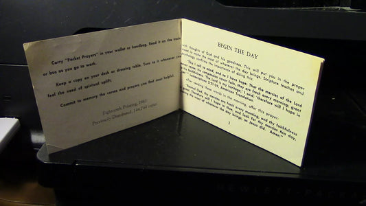 Pocket Prayers Mini Booklet, 1961 Edition