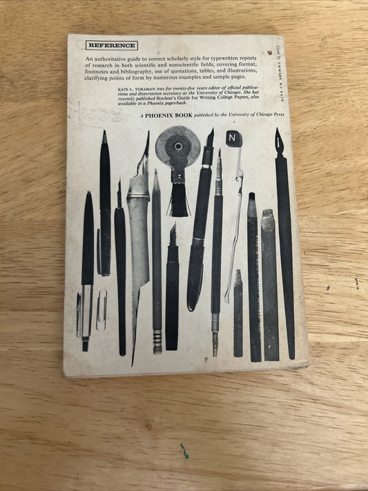 A Manual For Writers of Term Papers, Theses and Dissertations By Kate Turabian