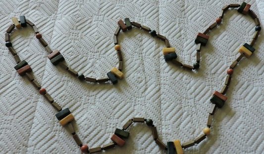 WOODEN BEADED NECKLACE--21 INCHES LONG
