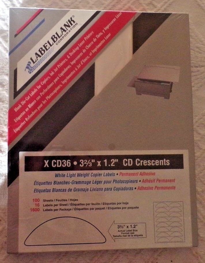Label Blank XCD-36 White Light Weight Copier Labels 3 2/3" x 1.2"