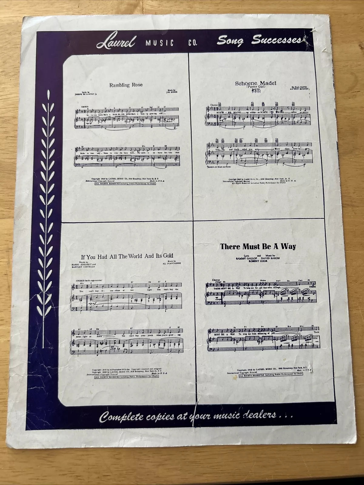 Tell Me A Story Larry Stock Sheet Music 1948