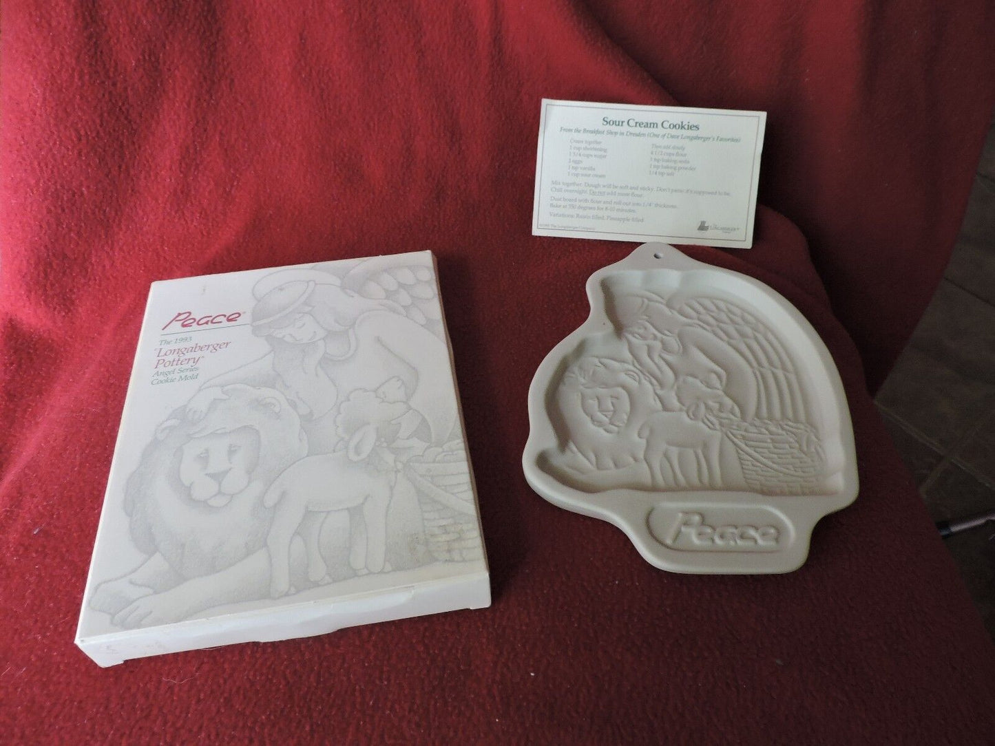 LONGABERGER POTTERY COOKIIE MOLDS--PEACE--1993
